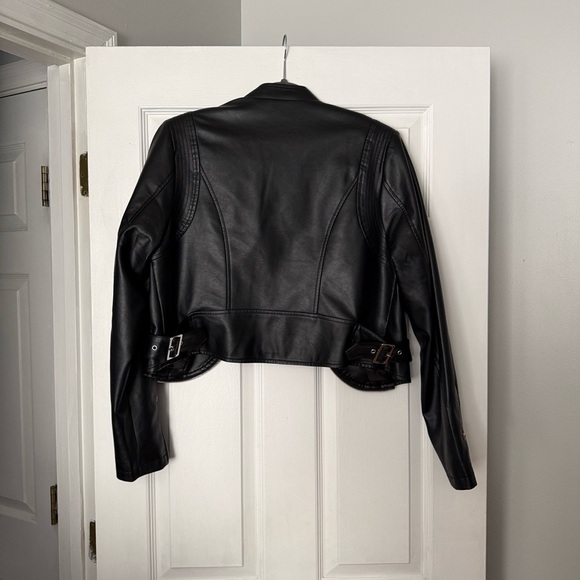 City Chic Black Leather Jacket - Picture 2 of 6